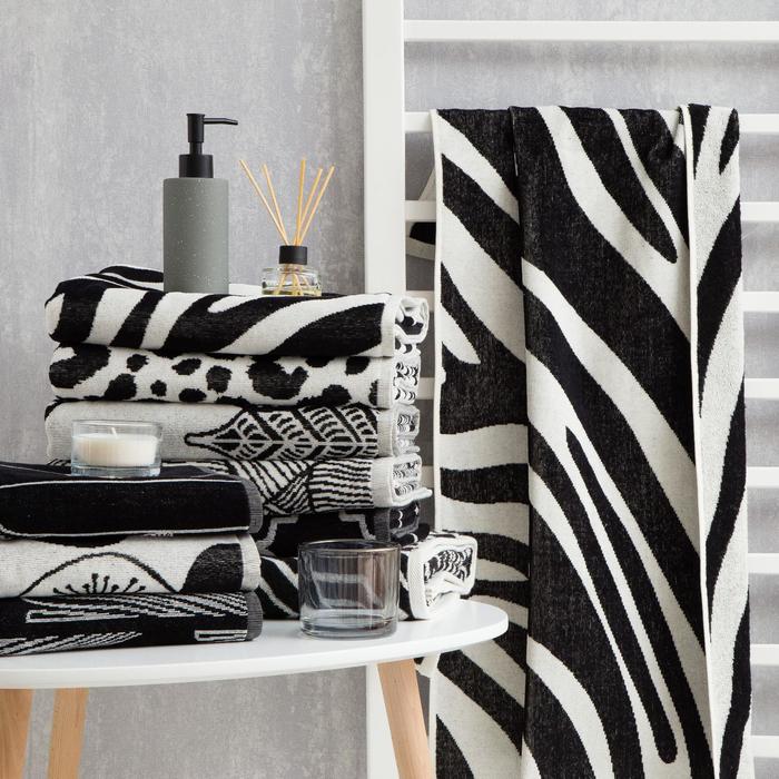 

Полотенце махровое Этель Zebra чёрный, 50х90 см, 100% хл, велюр, 420 гр/м2