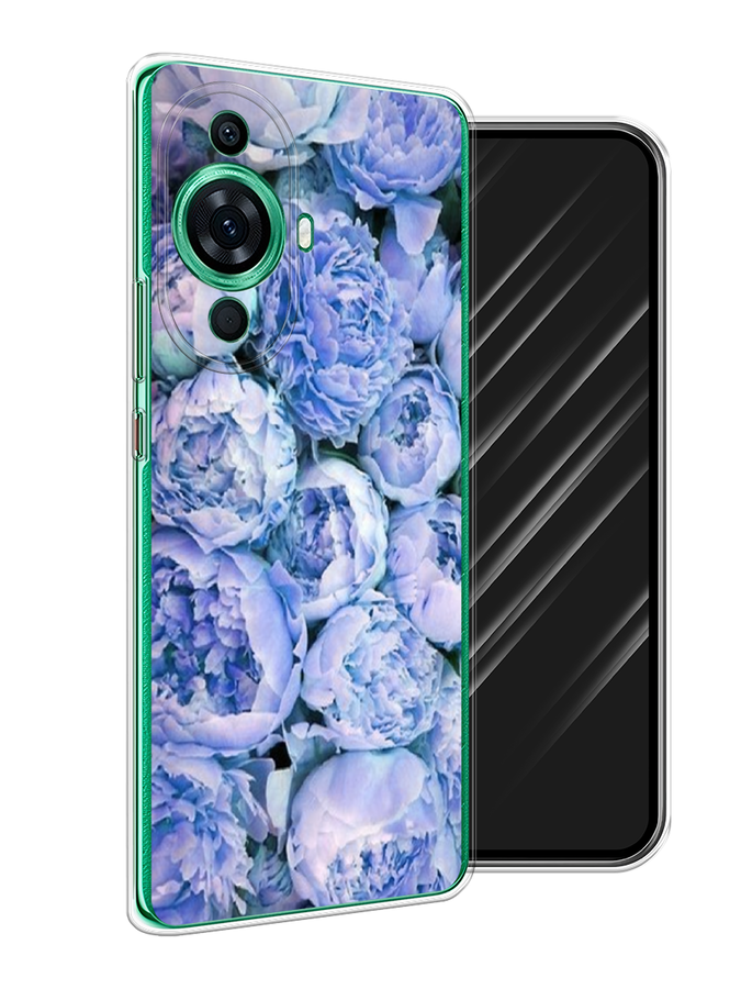 

Чехол Awog на Huawei Nova 11 Pro "Пионы голубые", Голубой, 6121350-8