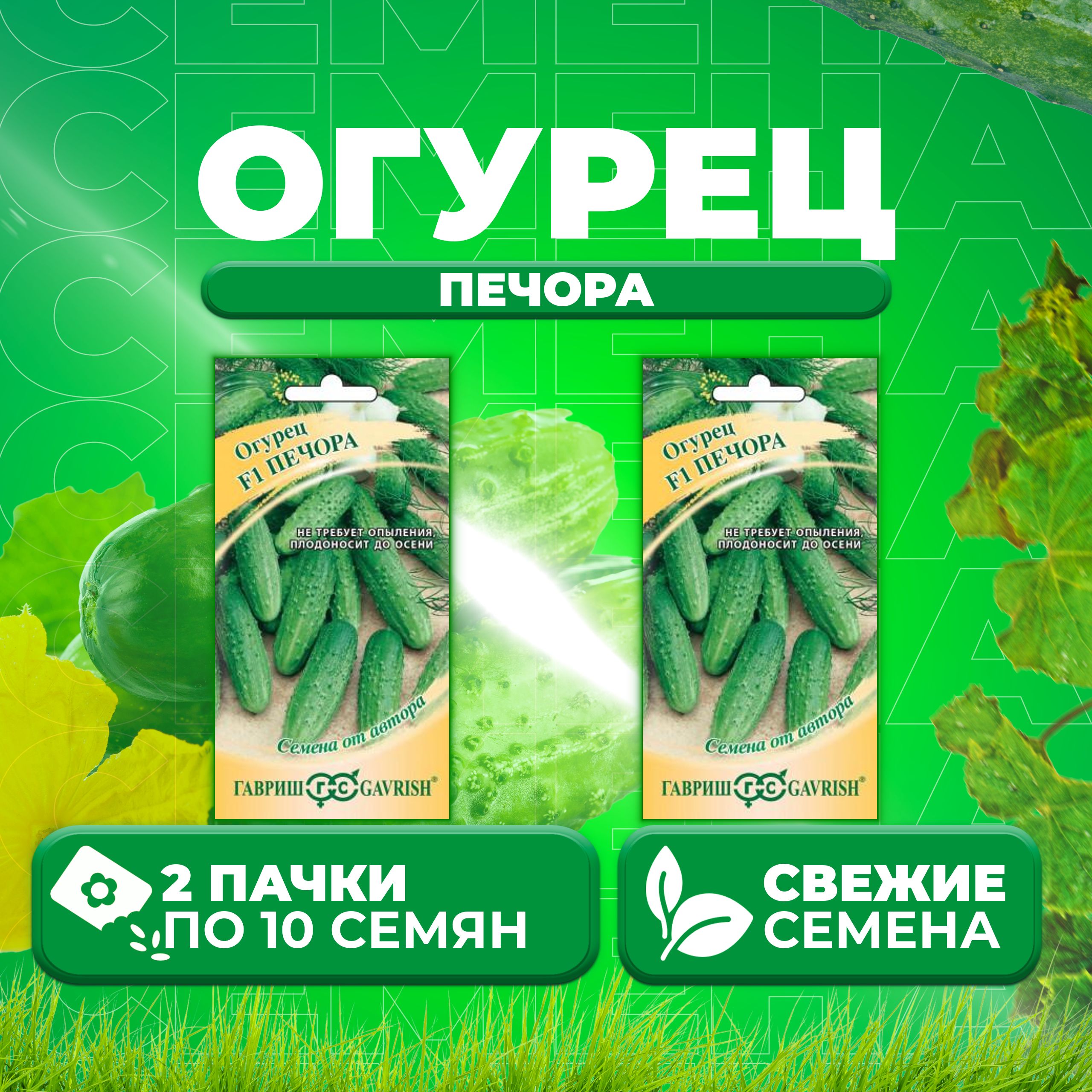 

Семена огурец Печора Гавриш 002871-2 2 уп., 002871