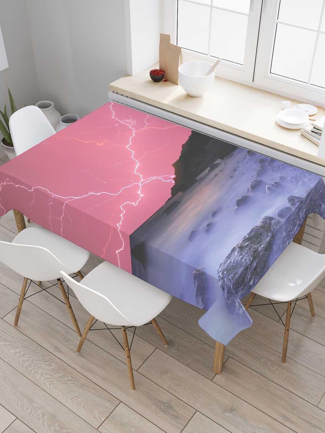 

Скатерть прямоугольная JoyArty "Кровавое небо с молниями" из сатена, 180x145 см, Белый, Кровавое небо с молниями