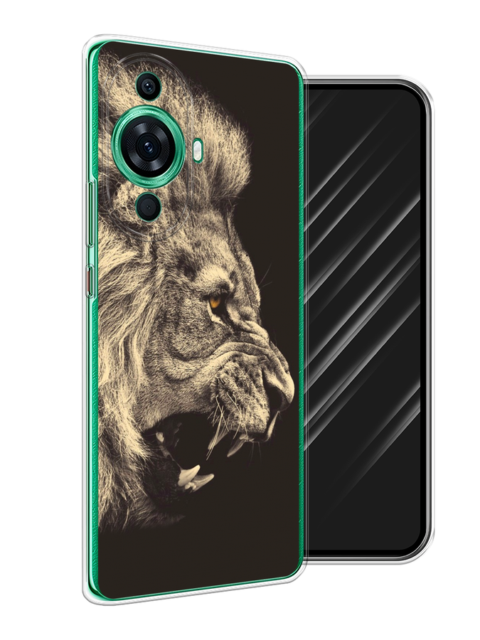 

Чехол Awog на Huawei Nova 11 Pro "Львиный рык 2", Бежевый;черный, 6121350-1