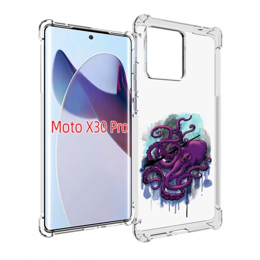 

Чехол MyPads фиолетовый осьминог для Motorola Moto X30 Pro, Прозрачный, Tocco