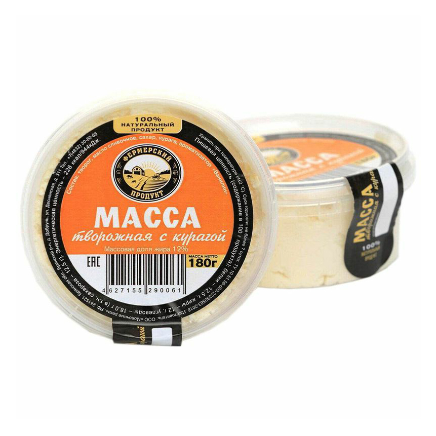 

Творожная масса Фермерский Продукт с курагой 12% 180 г