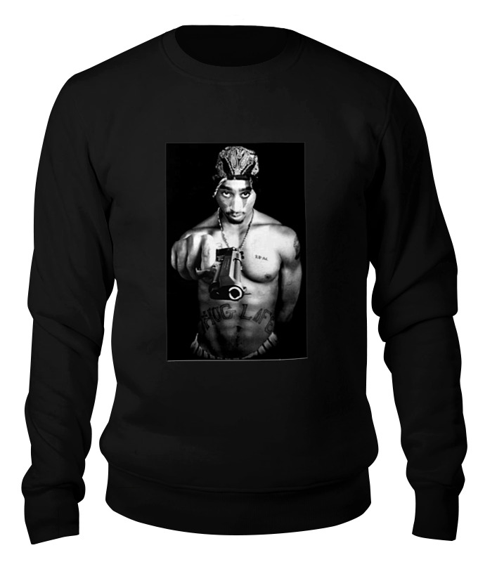 

Свитшот унисекс Printio 2pac & the gun t черный M, 2pac & the gun t