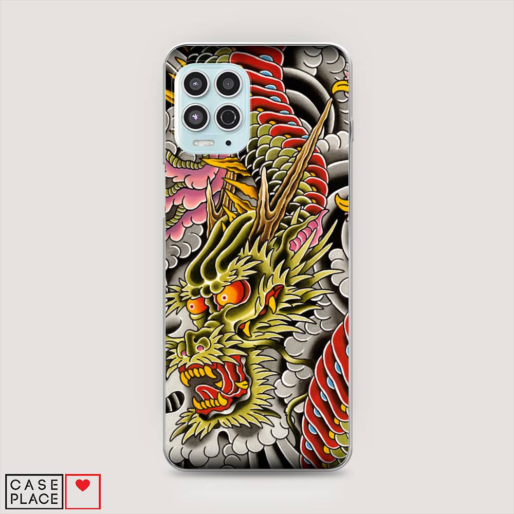 

Чехол на Motorola Moto G100 "Японский дракон", Желтый;розовый;красный, 241650-4