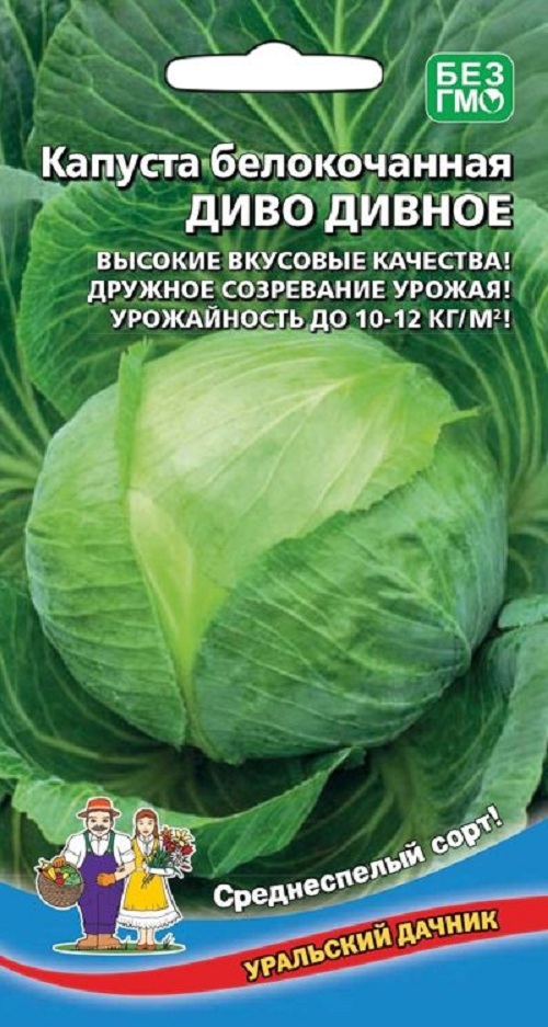 Семена капуста белокочанная Диво дивное Уральский дачник 31147 1 уп.