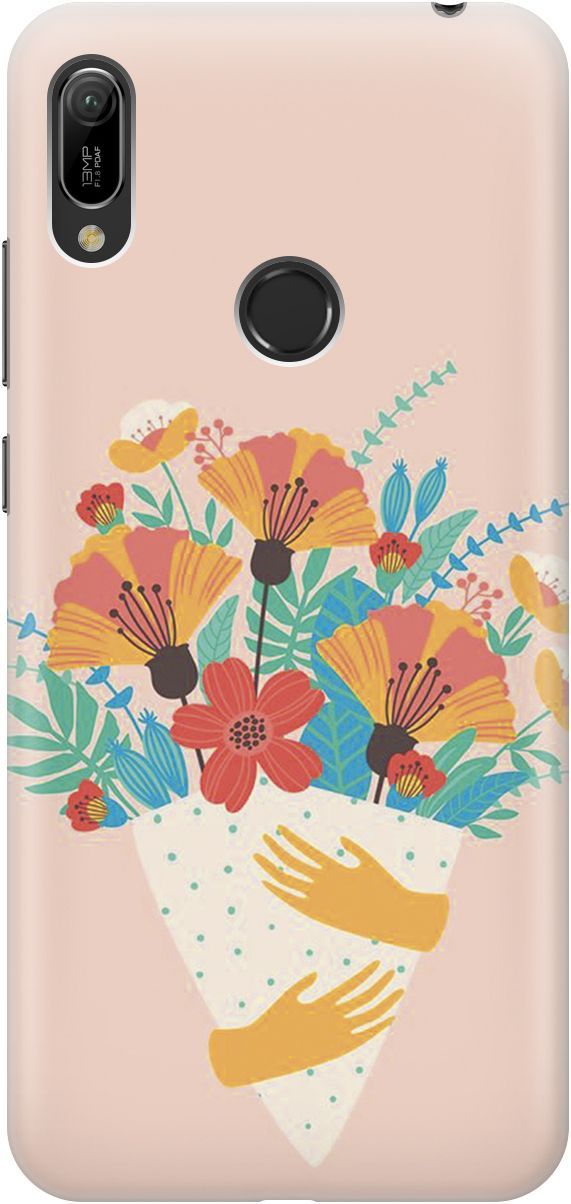 

Чехол на Honor 8A/8A Pro/Huawei Y6 (2019)/Y6 Prime (2019) "Букет на розовом", Красный;розовый, 4501