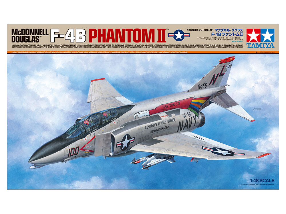 фото Сборная модель tamiya 1/48 американский палубный истребитель f-4b phantom ii 61121