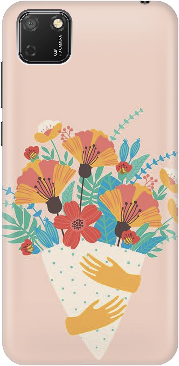 

Чехол на Honor 9S/Huawei Y5P с принтом "Букет на розовом", Красный;розовый, 4499