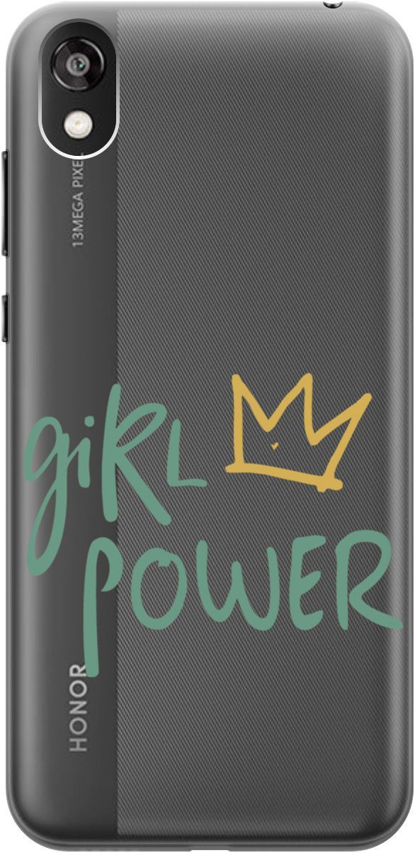 

Чехол на Honor 8S/Huawei Y5 (2019) "Girl Power!" прозрачный, Прозрачный;зеленый, 1698