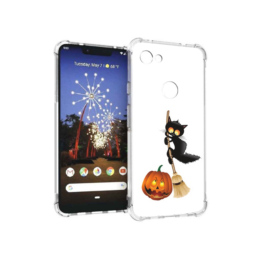 

Чехол MyPads Tocco для Google Pixel 3 XL хэлуинский котик, Прозрачный, Tocco