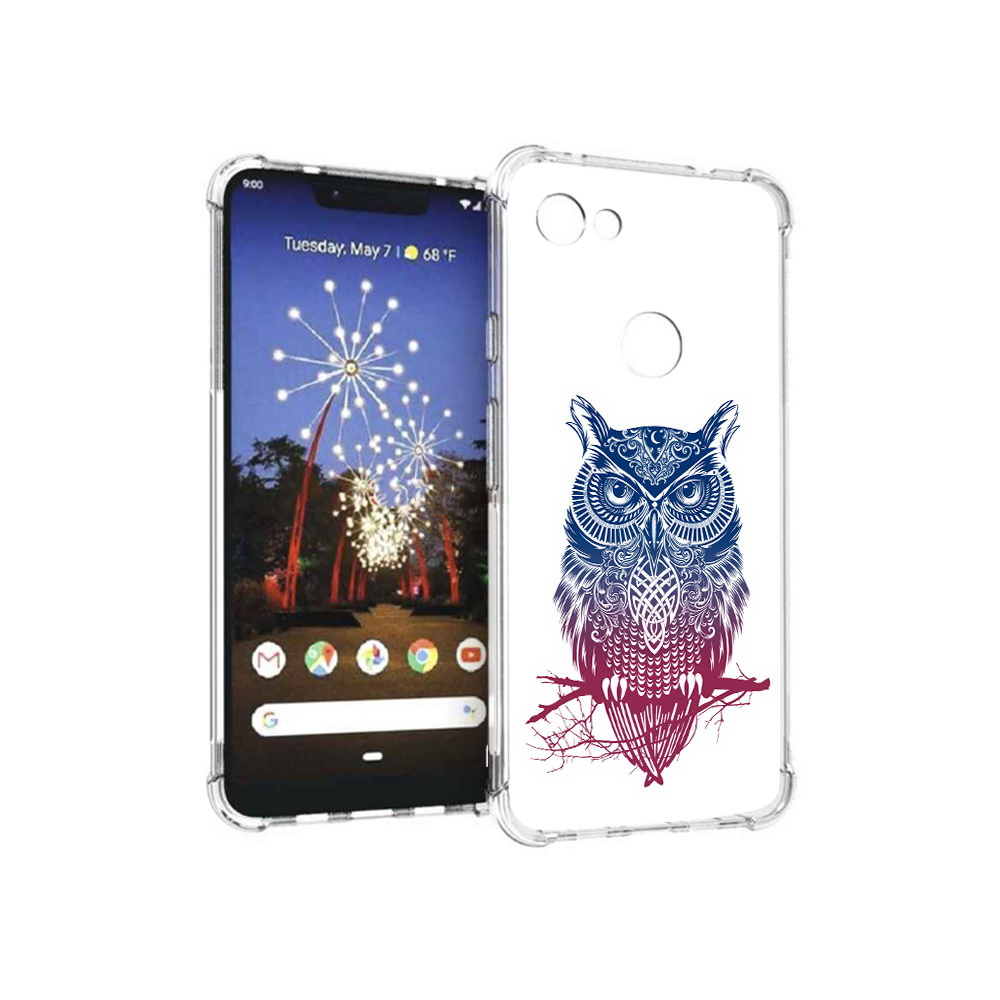 

Чехол MyPads Tocco для Google Pixel 3 XL хиппи сова, Прозрачный, Tocco