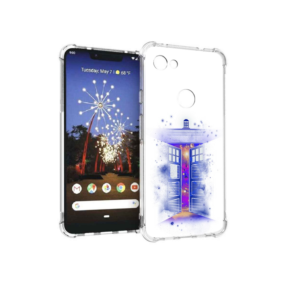 

Чехол MyPads Tocco для Google Pixel 3 XL фиолетовый уголок абстракция, Прозрачный, Tocco