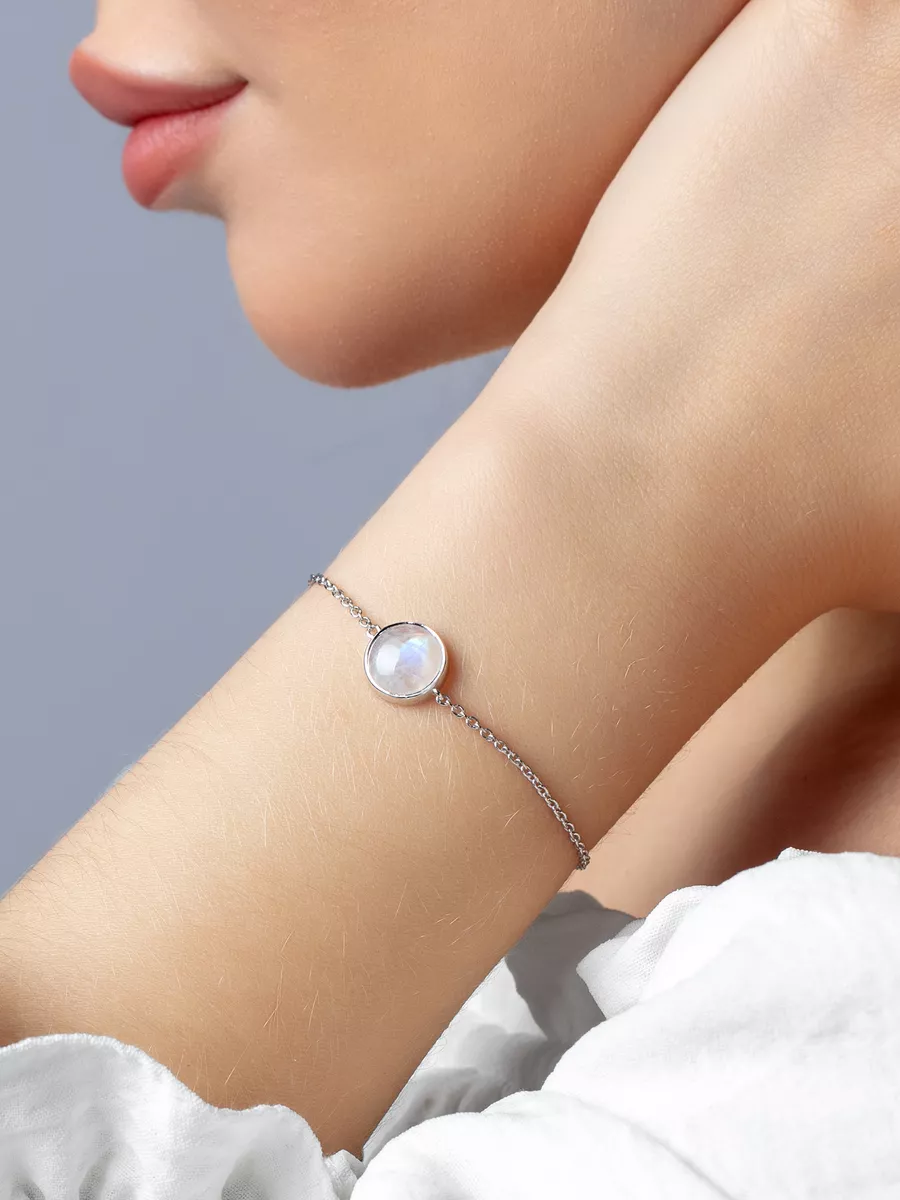 

Браслет из серебра р. 16 LineFreedom LFСр0101-730-ЛК, лунный камень, LFСр0101-730-ЛК