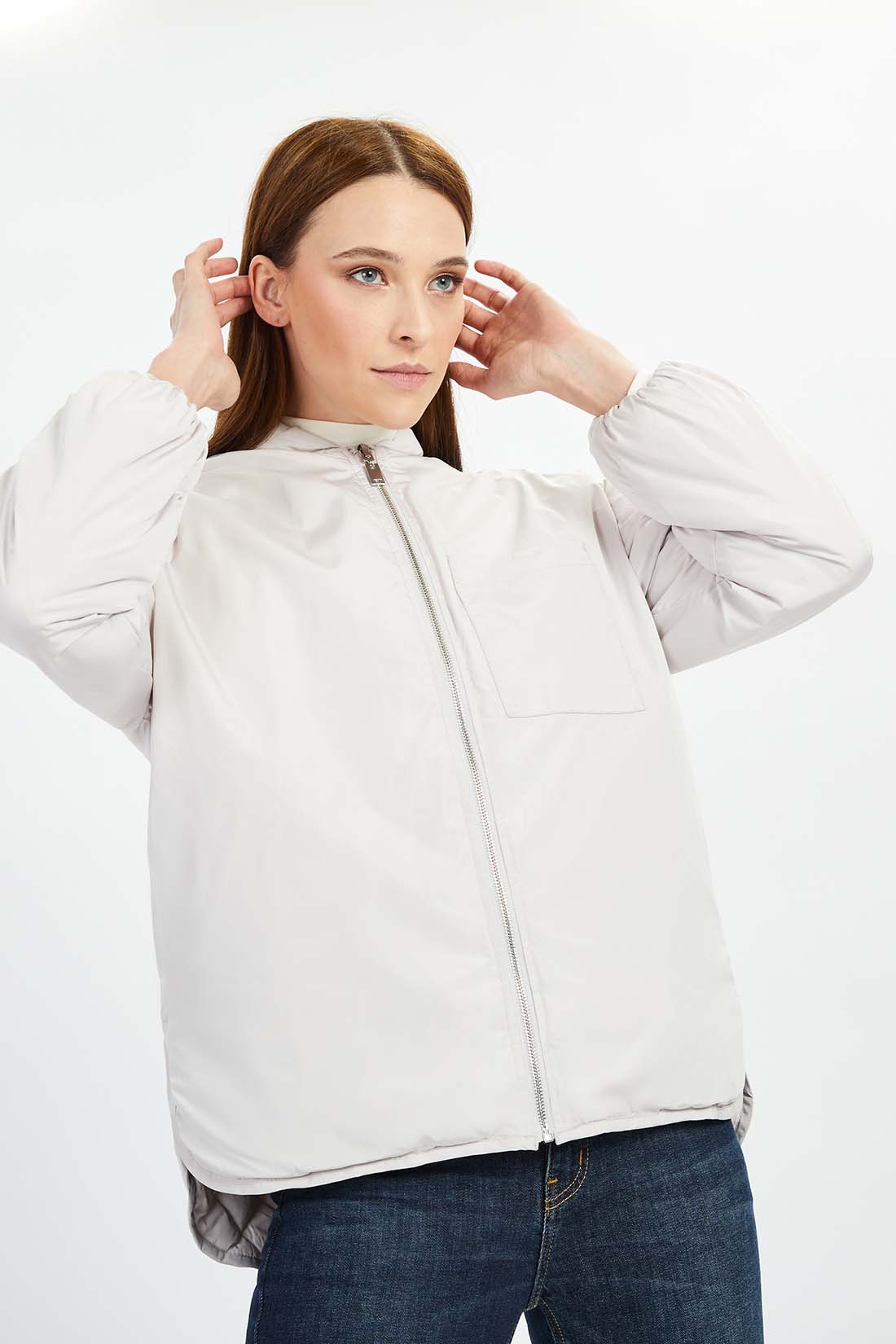 

Бомбер женский Baon B0422009 серый XS, B0422009