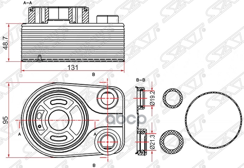 фото Радиатор масляный nissan qashqai 07-/renault captur 13-/duster 10-/kangoo 08- sat арт. st-