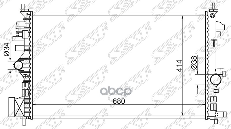 

Радиатор Opel Insignia 1.6/1.8 (Бензин) 08- Sat Арт. Sg-Op0001-08-1