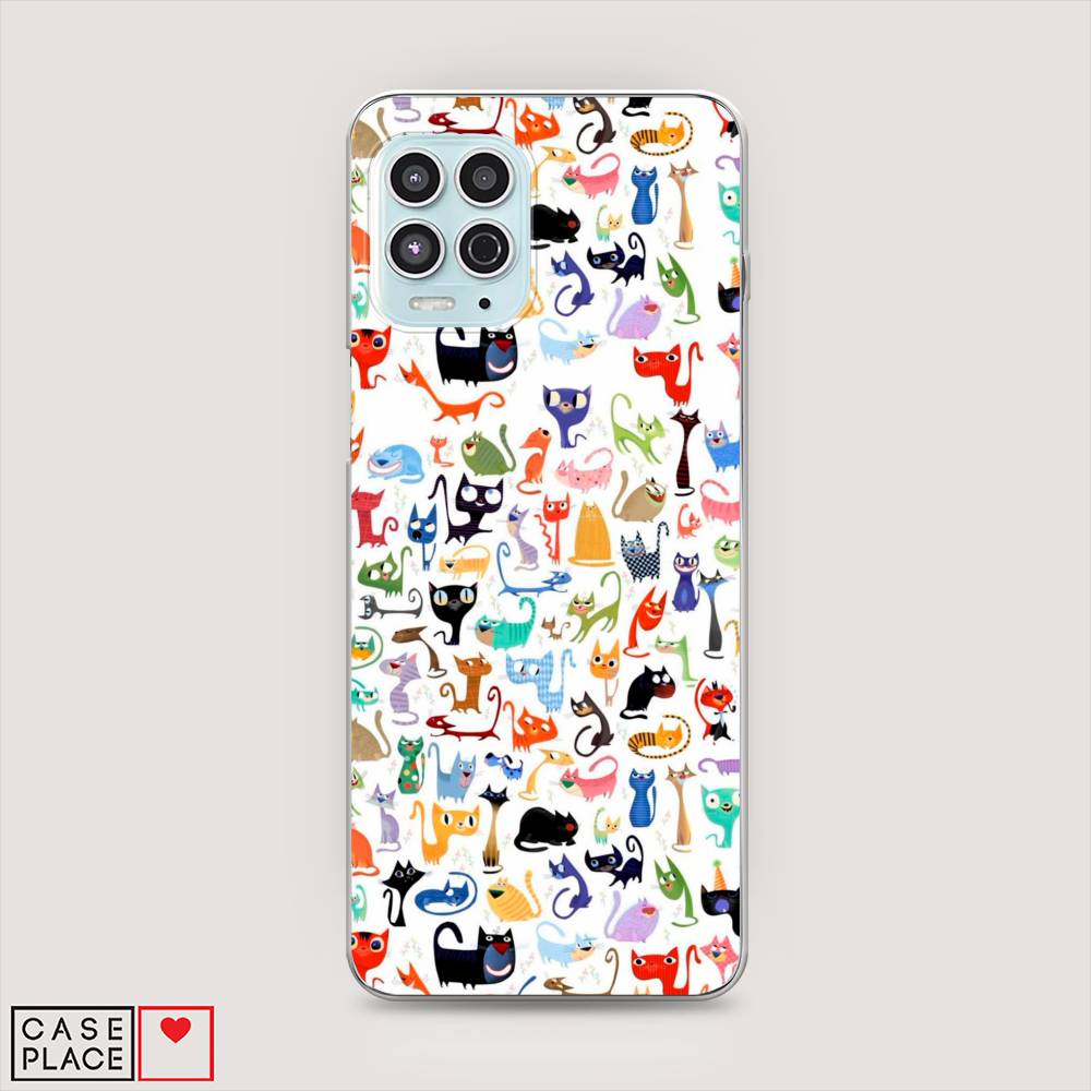 

Чехол на Motorola Moto G100 "Цветные коты", Разноцветный, 241650-1
