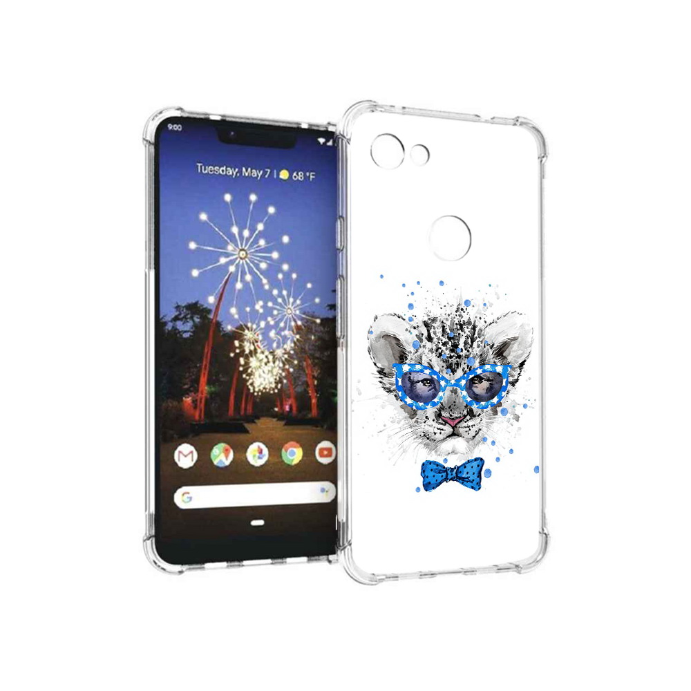 

Чехол MyPads Tocco для Google Pixel 3 XL тигренок с бабочкой, Прозрачный, Tocco