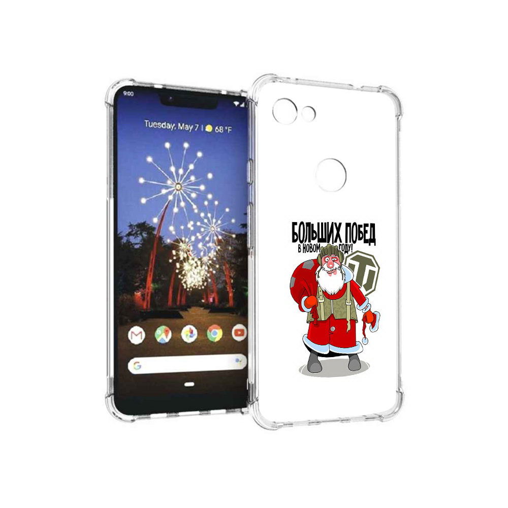 

Чехол MyPads Tocco для Google Pixel 3 XL Дед мороз и World of Tanks, Прозрачный, Tocco