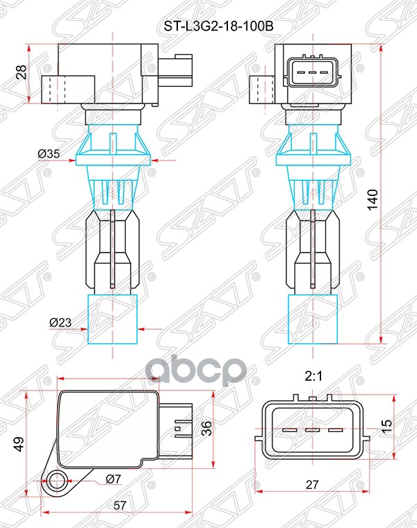 

Катушка Зажигания Mazda 6 07-12/Cx-7 07-12/Mazda 3 08-13 Lf17/L3-Vdt/L5-Ve Sat Арт. St-L3G