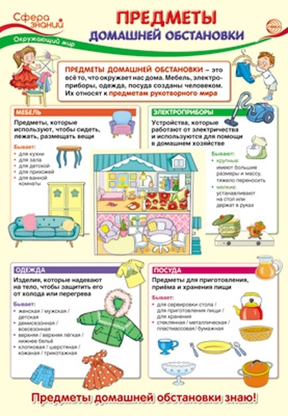 

Плакат А3 "Предметы домашней обстановки"