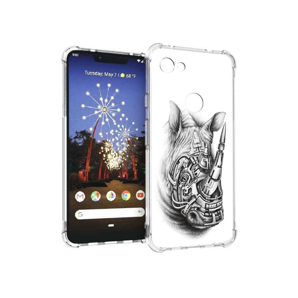 

Чехол MyPads Tocco для Google Pixel 3 XL стальной носорог, Прозрачный, Tocco