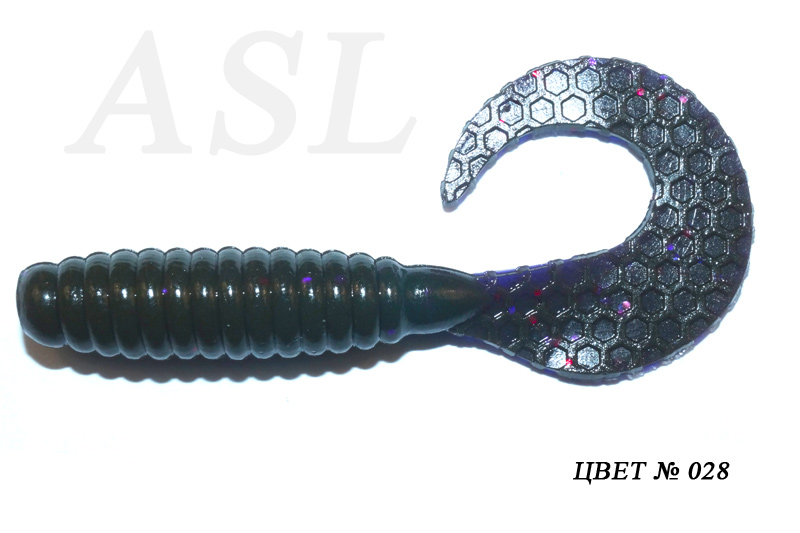 

Силиконовая приманка ASL Твистер цв. 028 L-5см 10шт/уп, Твистер