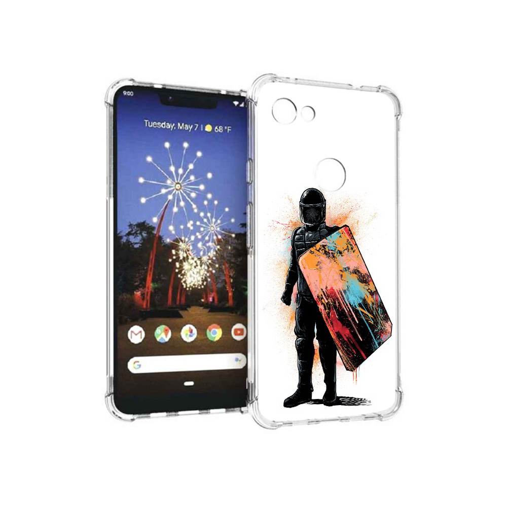 

Чехол MyPads Tocco для Google Pixel 3 XL солдат с красочным щитом, Прозрачный, Tocco