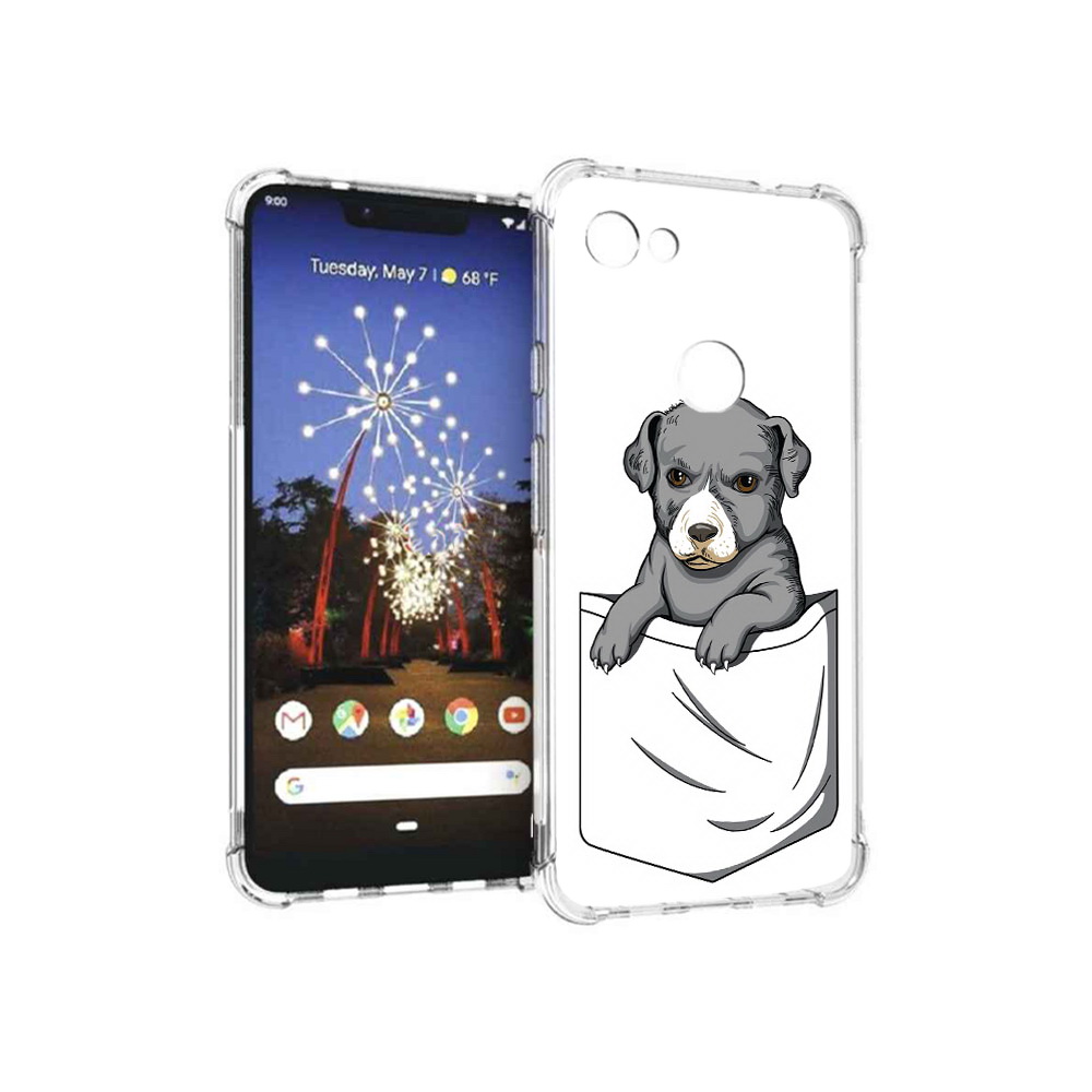 

Чехол MyPads Tocco для Google Pixel 3 XL собачка в кармане, Прозрачный, Tocco