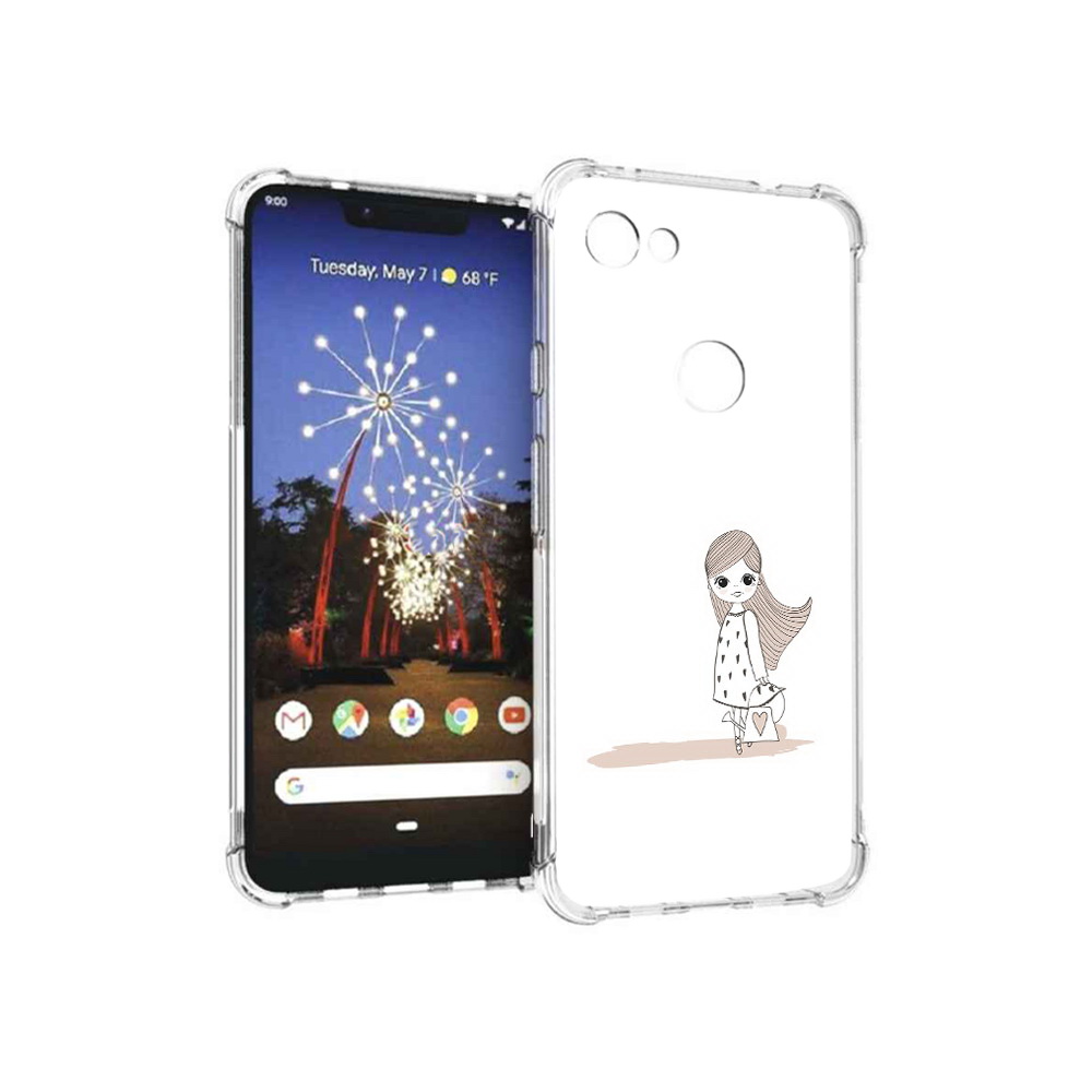 

Чехол MyPads Tocco для Google Pixel 3 XL Девочка с сумкой, Прозрачный, Tocco