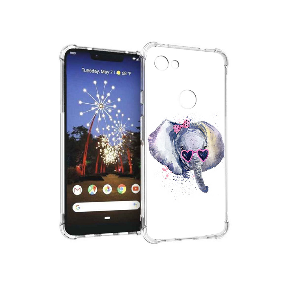 

Чехол MyPads Tocco для Google Pixel 3 XL слоник в очках, Прозрачный, Tocco