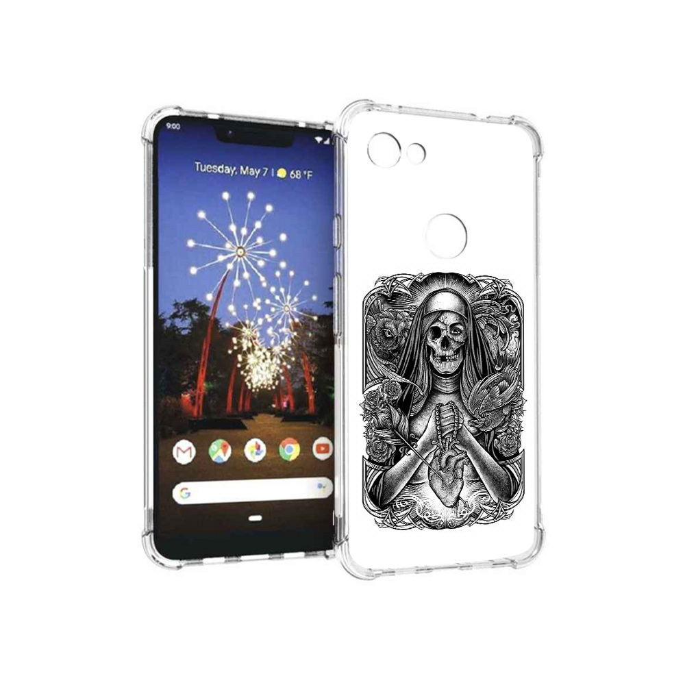 

Чехол MyPads Tocco для Google Pixel 3 XL скелет с сердцем, Прозрачный, Tocco