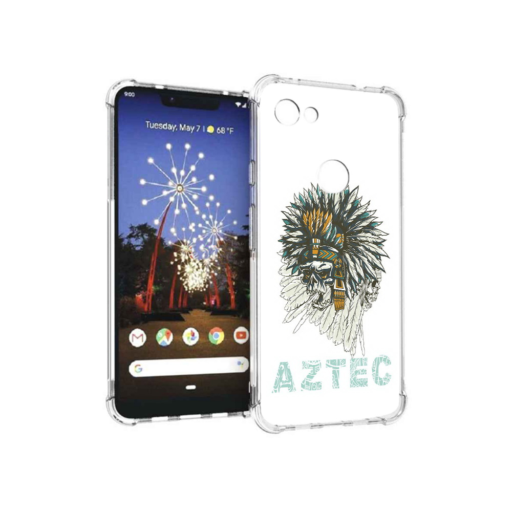 

Чехол MyPads Tocco для Google Pixel 3 XL скелет индеец, Прозрачный, Tocco