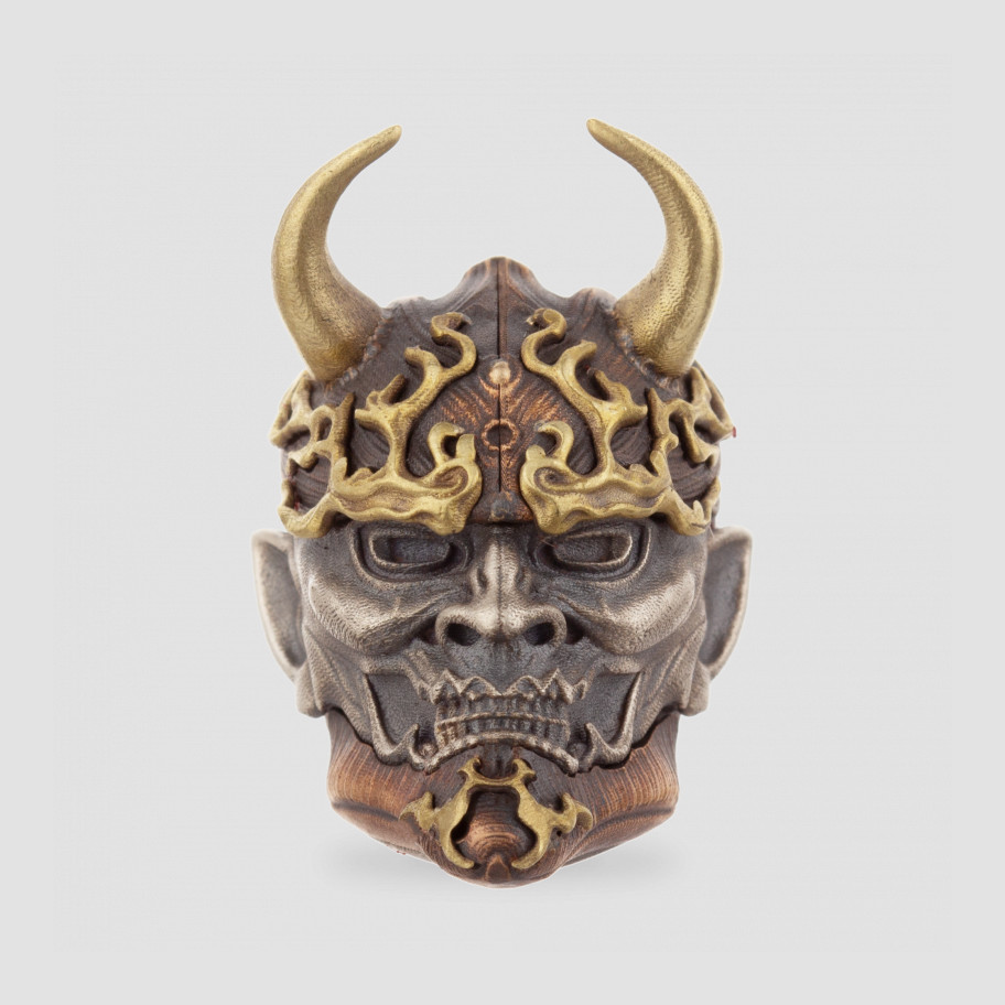 

Бусина для темляка, EVIL SKULL, Демон Oni, Золотистый;серебристый