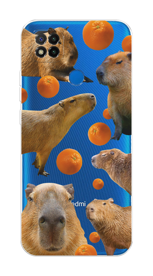 

Чехол на Xiaomi Redmi 9C "Капибара и апельсины", Бежевый;оранжевый, 39050-1