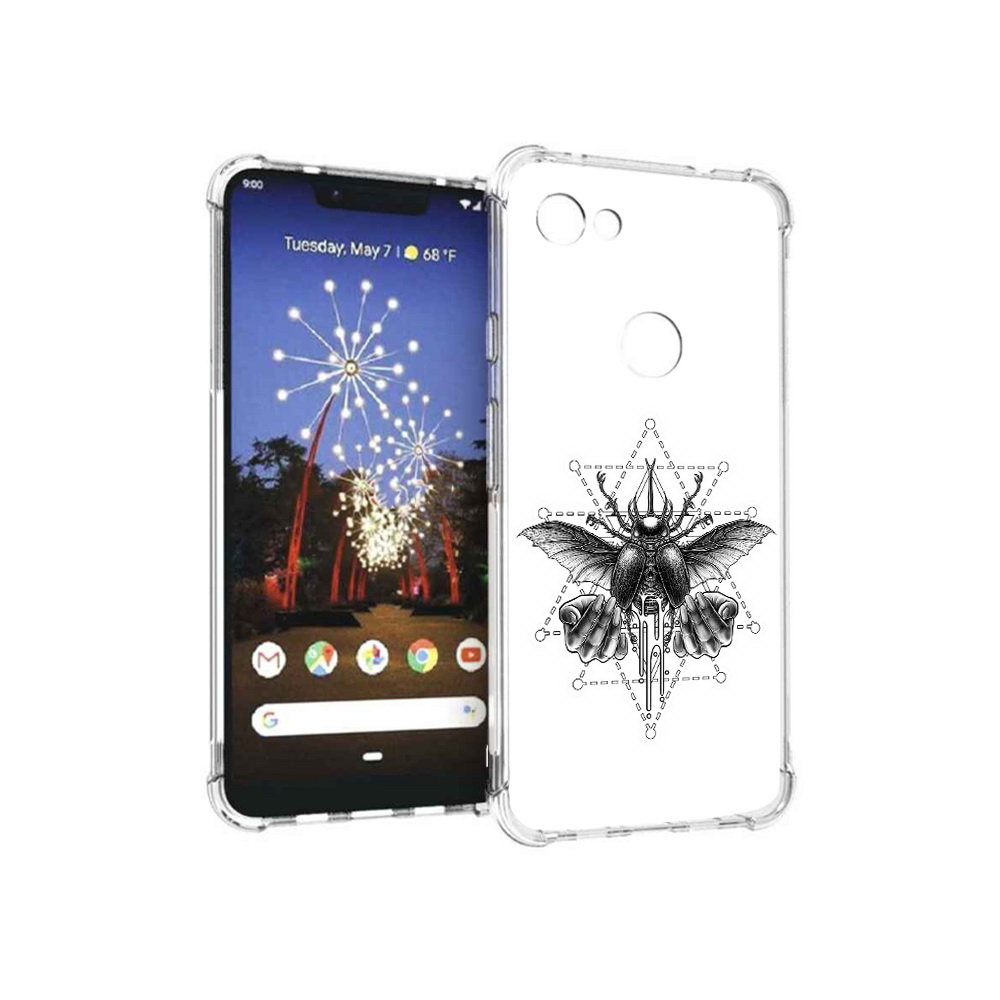 

Чехол MyPads Tocco для Google Pixel 3 XL скарабей, Прозрачный, Tocco