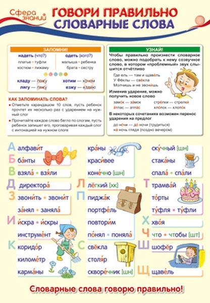 

Плакат А3 "Говори правильно словарные слова" (без упаковки)