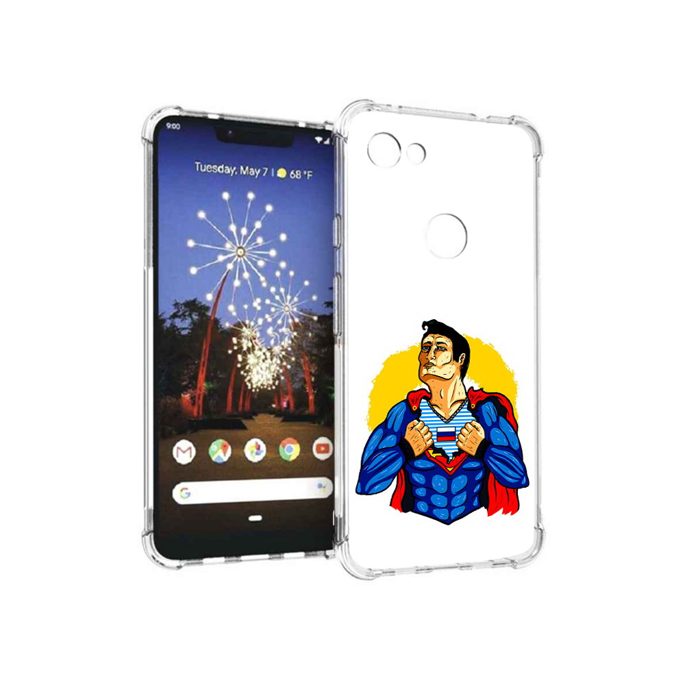 

Чехол MyPads Tocco для Google Pixel 3 XL русский супермен, Прозрачный, Tocco