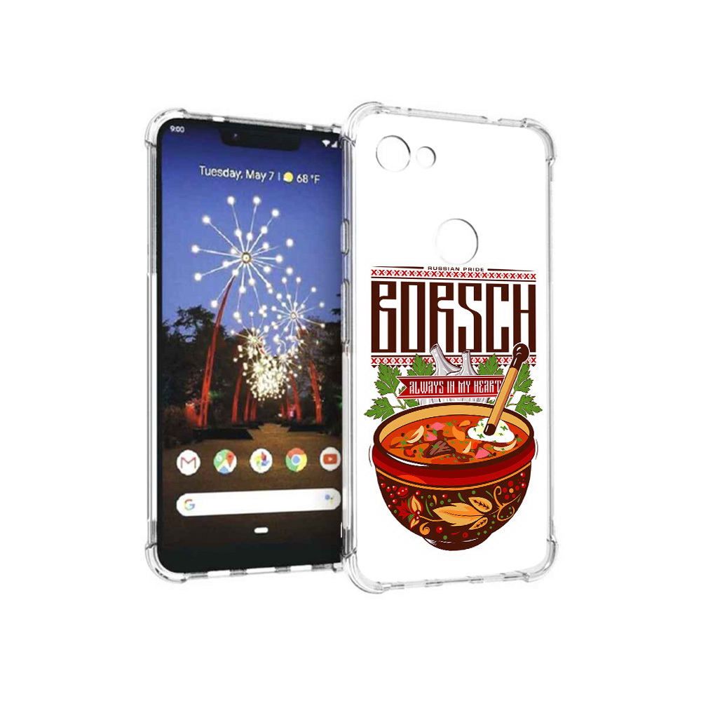 

Чехол MyPads Tocco для Google Pixel 3 XL русский борщ, Прозрачный, Tocco