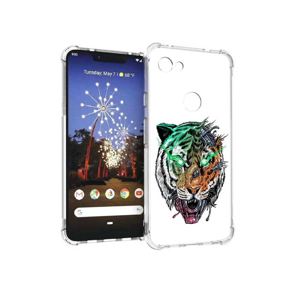 

Чехол MyPads Tocco для Google Pixel 3 XL робо-тигр, Прозрачный, Tocco