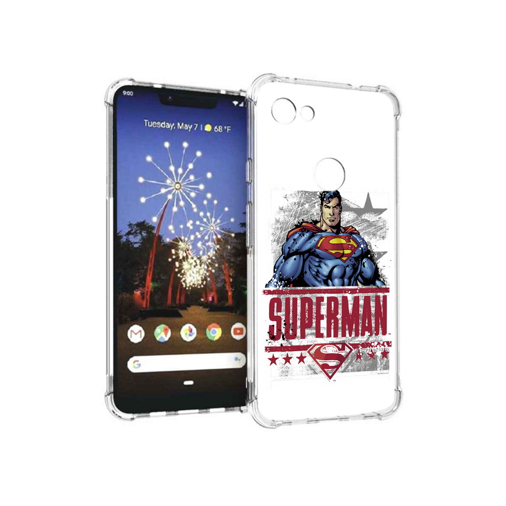 

Чехол MyPads Tocco для Google Pixel 3 XL рисунок супермен, Прозрачный, Tocco