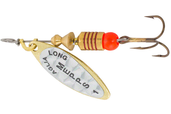 фото Блесна вращающаяся mepps aglia long rainbo, 1, gold, комплект из 1 штука