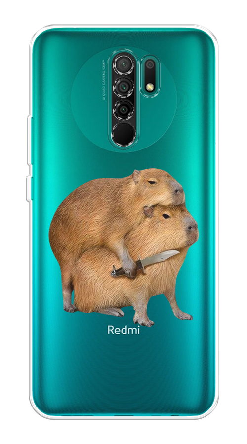 

Чехол на Xiaomi Redmi 9 "Капибара с ножом", Бежевый, 38350-1