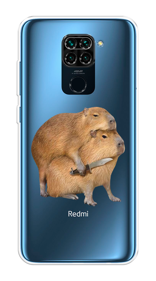 

Чехол на Xiaomi Redmi 10X/Redmi Note 9 "Капибара с ножом", Бежевый, 38150-1