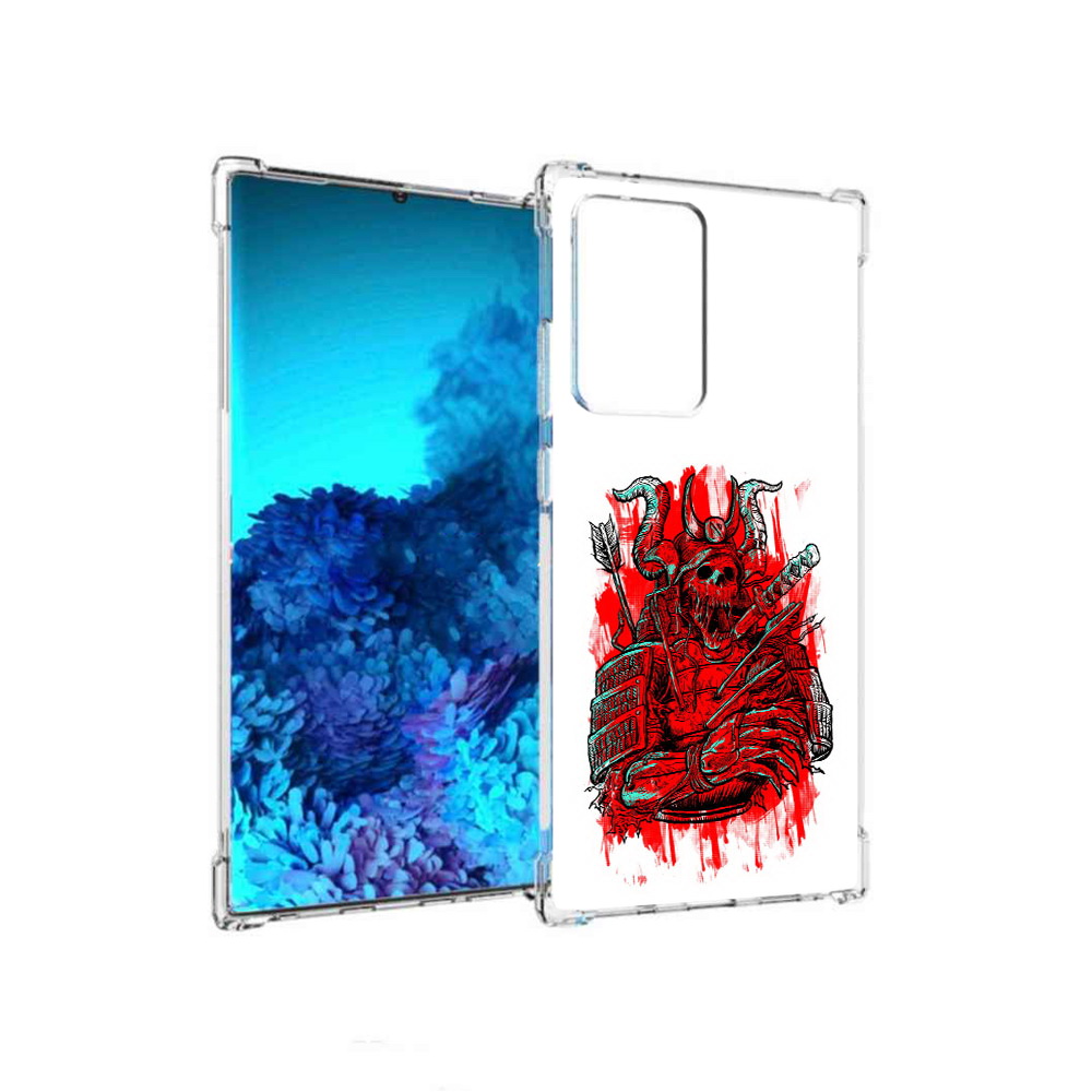 

Чехол MyPads Tocco для Samsung Galaxy Note 20 Ultra красный скелет воин (PT151896.552.413), Прозрачный, Tocco