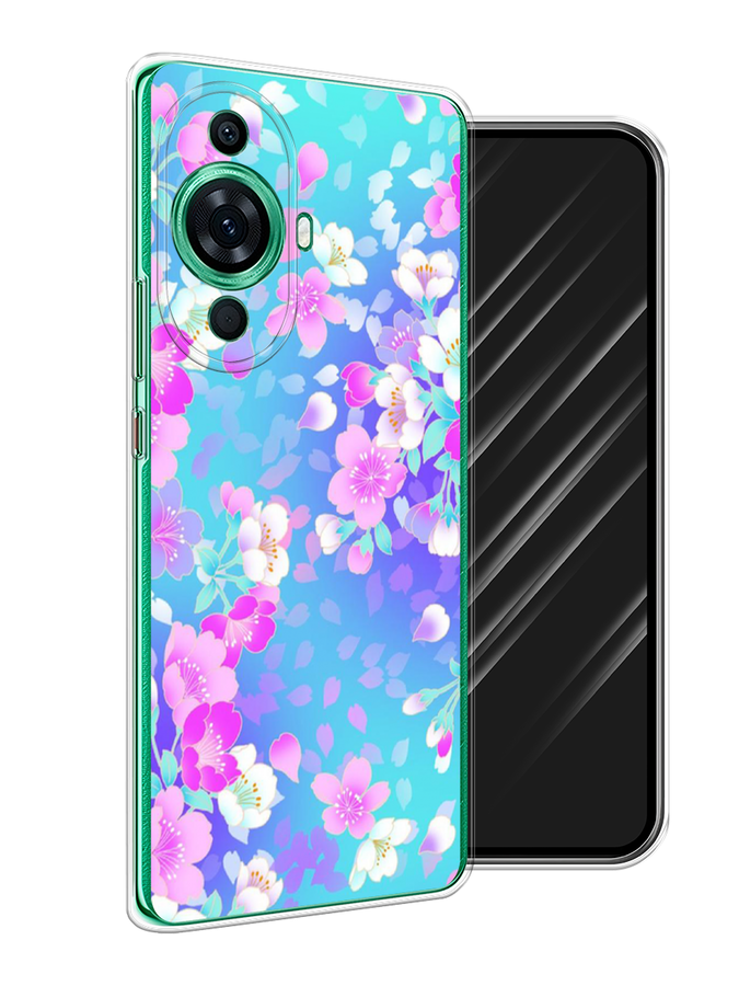 

Чехол Awog на Huawei Nova 11 Pro "Яблоневые цветы", Голубой;розовый;белый, 6121350-8