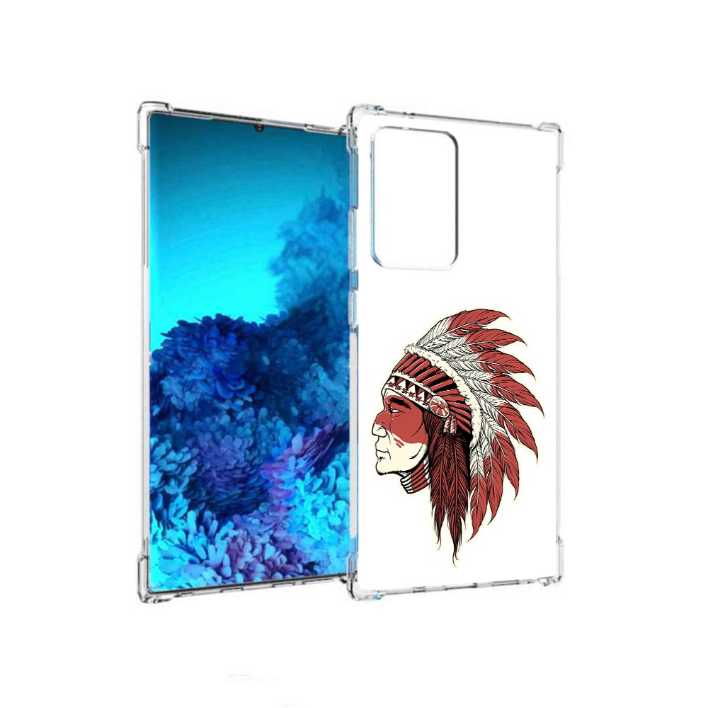 

Чехол MyPads Tocco для Samsung Galaxy Note 20 Ultra красный индеец (PT151896.552.411), Прозрачный, Tocco