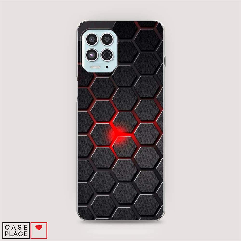 

Чехол на Motorola Moto G100 "Соты красные", Красный;черный;серый, 241650-3