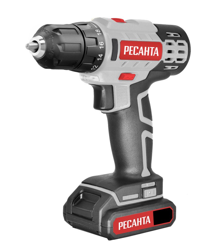 

Дрель-шуруповерт аккумуляторная Ресанта ДА-50Л2-18А